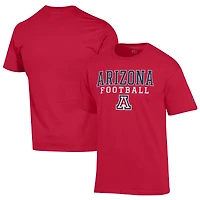 Men's Champion Red Arizona Wildcats Football Stack  T-Shirt