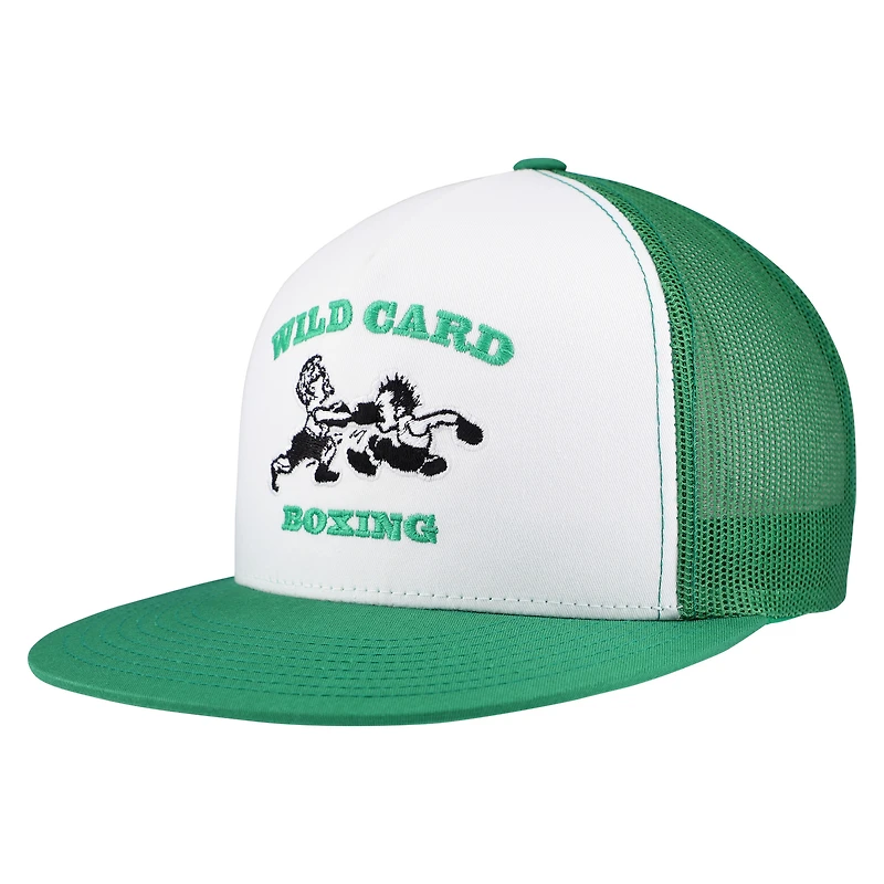 White Wild Card Boxing  Original Logo It Ain't Easy Trucker Adjustable Hat