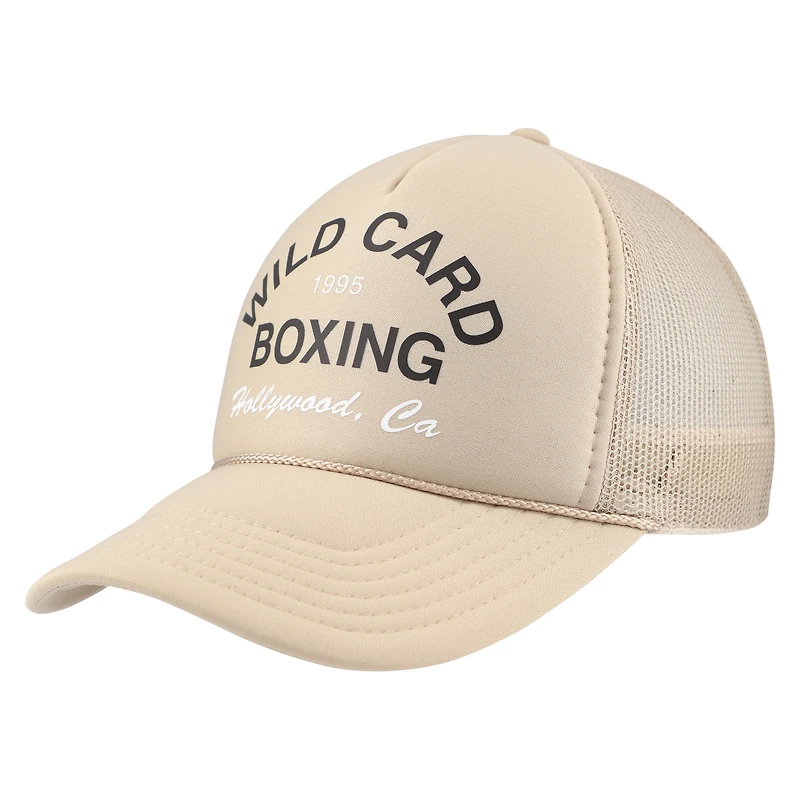 Khaki Wild Card Boxing Old School 1995 Logo Trucker Adjustable Hat