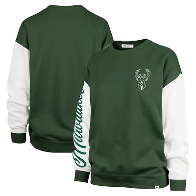 Women's '47 Hunter Green Milwaukee Bucks Rise Andie Oversized Pullover Sweatshirt