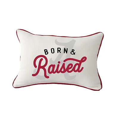 Little Birdie Alabama Crimson Tide Born & Raised Piped Pillow