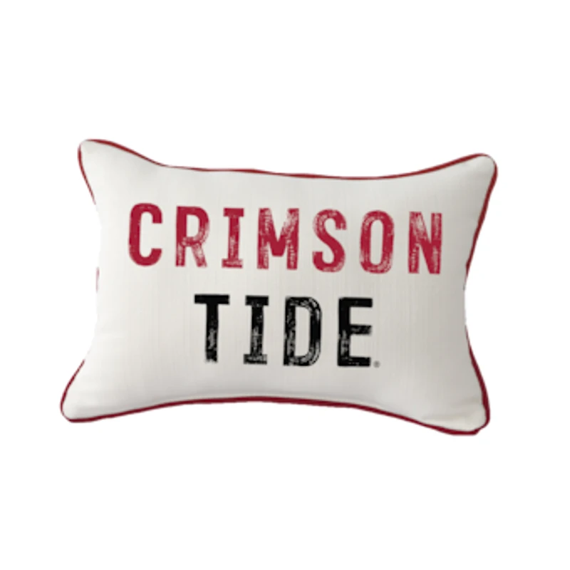 Little Birdie Alabama Crimson Tide Distressed Piped Pillow