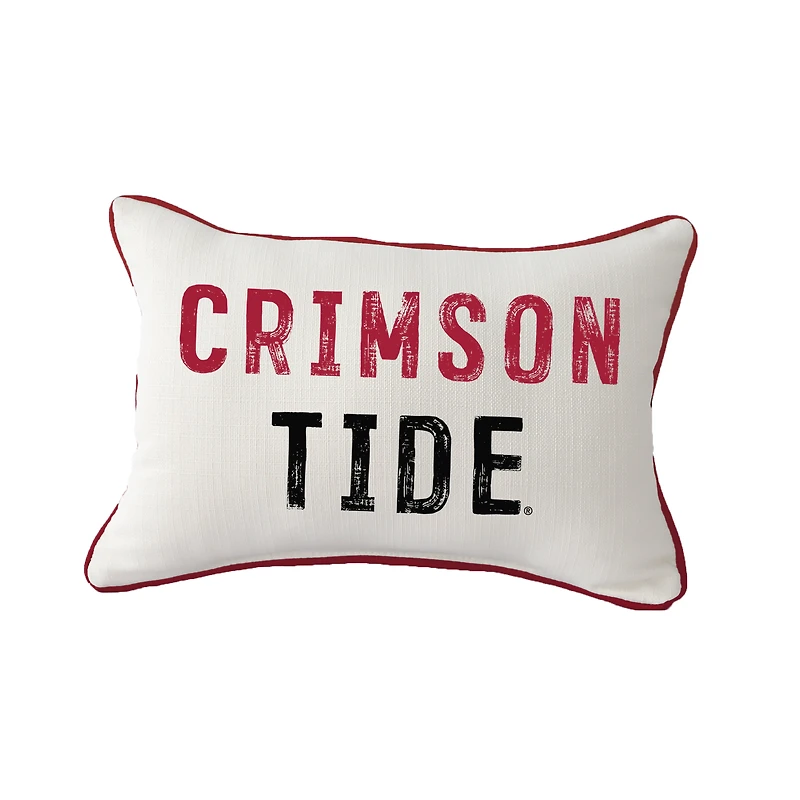 Little Birdie Alabama Crimson Tide Distressed Piped Pillow