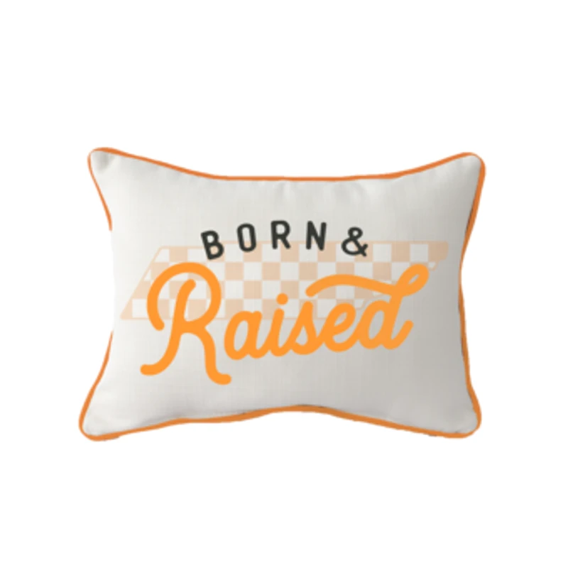 Little Birdie Tennessee Volunteers Born & Raised Piped Pillow