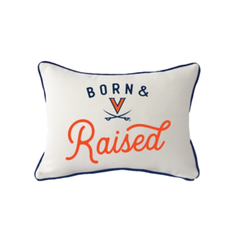 Little Birdie Virginia Cavaliers Born & Raised Piped Pillow