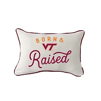 Little Birdie Virginia Tech Hokies Born & Raised Piped Pillow