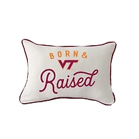 Little Birdie Virginia Tech Hokies Born & Raised Piped Pillow