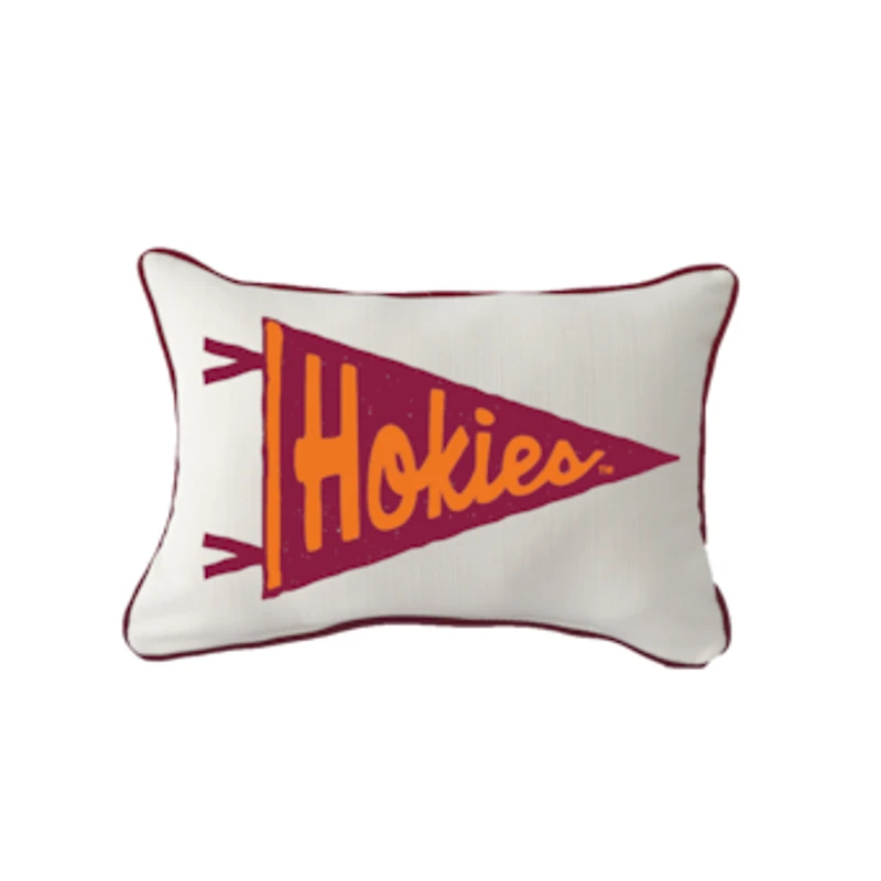 Little Birdie Virginia Tech Hokies Pennant Piped Pillow