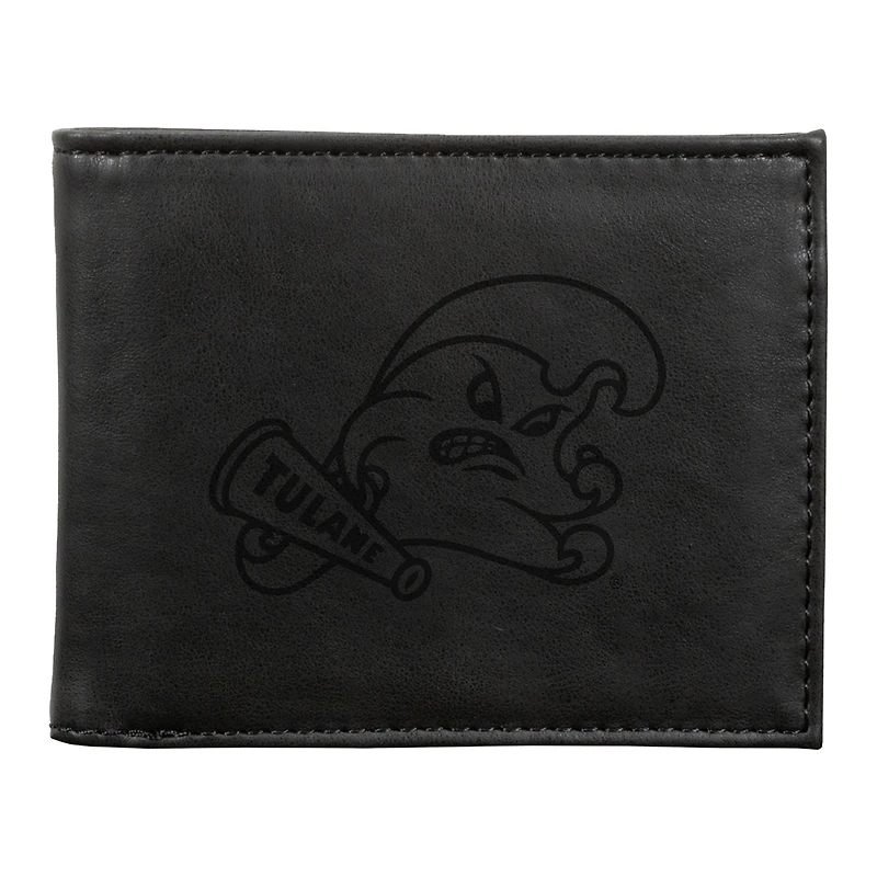 Black Tulane Green Wave Billfold Wallet