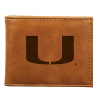 Brown Miami Hurricanes Billfold Wallet