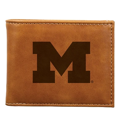 Brown Michigan Wolverines Billfold Wallet