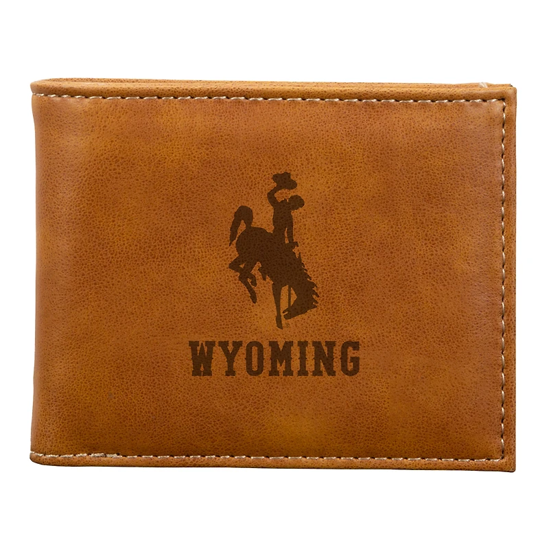 Brown Wyoming Cowboys Billfold Wallet