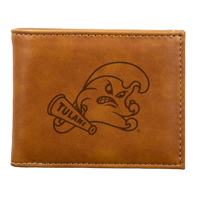 Brown Tulane Green Wave Billfold Wallet