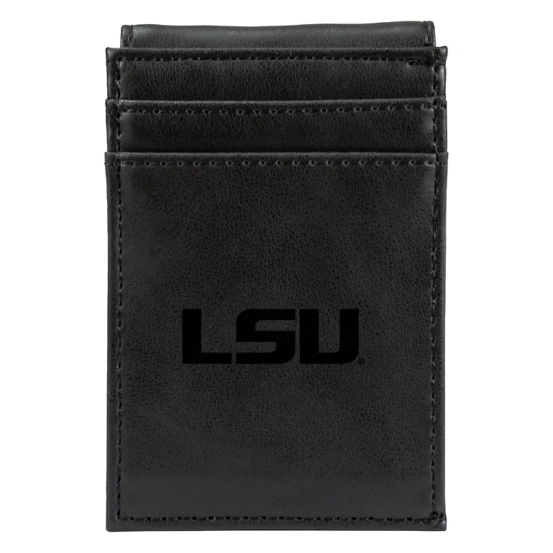 Black LSU Tigers Front Pocket Wallet