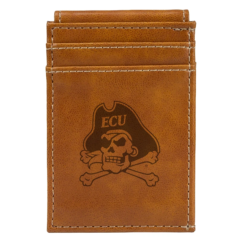 Brown ECU Pirates Front Pocket Wallet