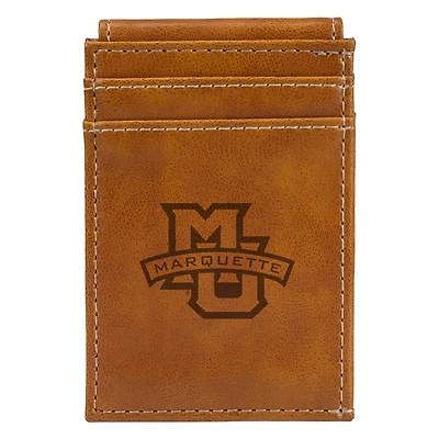 Brown Marquette Golden Eagles Front Pocket Wallet
