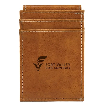 Brown Fort Valley State Wildcats Front Pocket Wallet