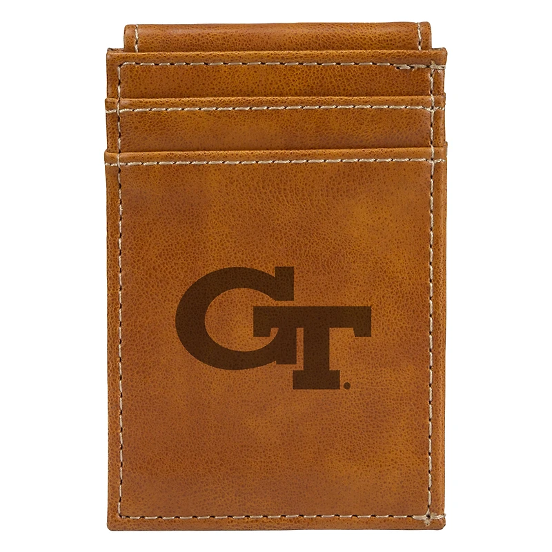Brown Georgia Tech Yellow Jackets Front Pocket Wallet