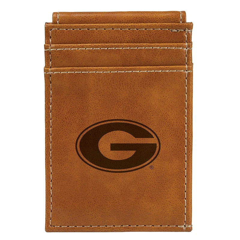 Brown Georgia Bulldogs Front Pocket Wallet