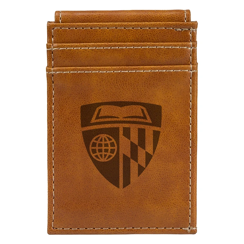 Brown Johns Hopkins Blue Jays Front Pocket Wallet