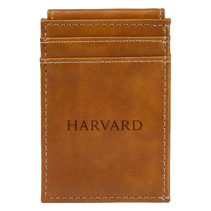 Brown Harvard Crimson Front Pocket Wallet
