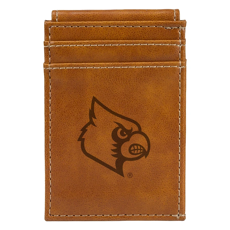 Brown Louisville Cardinals Front Pocket Wallet