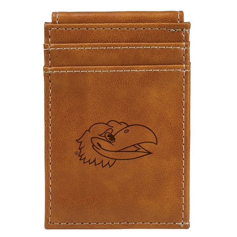 Brown Kansas Jayhawks Front Pocket Wallet