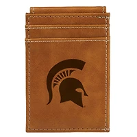 Brown Michigan State Spartans Front Pocket Wallet