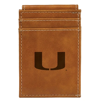 Brown Miami Hurricanes Front Pocket Wallet