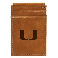 Brown Miami Hurricanes Front Pocket Wallet