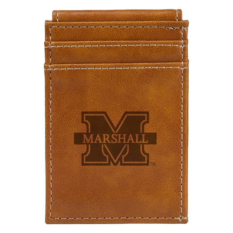 Brown Marshall Thundering Herd Front Pocket Wallet