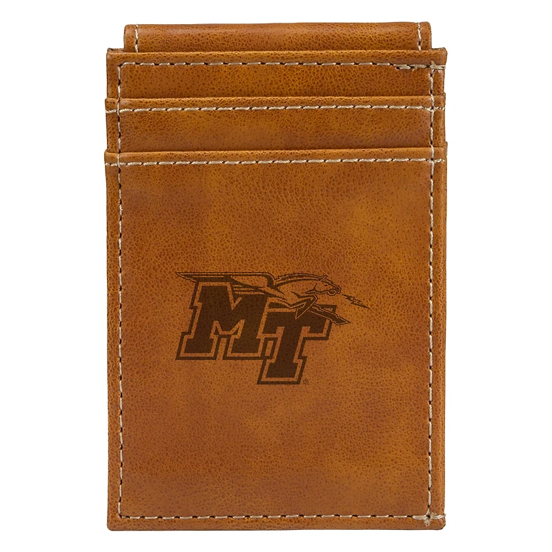 Brown MTSU Blue Raiders Front Pocket Wallet