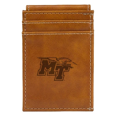 Brown MTSU Blue Raiders Front Pocket Wallet