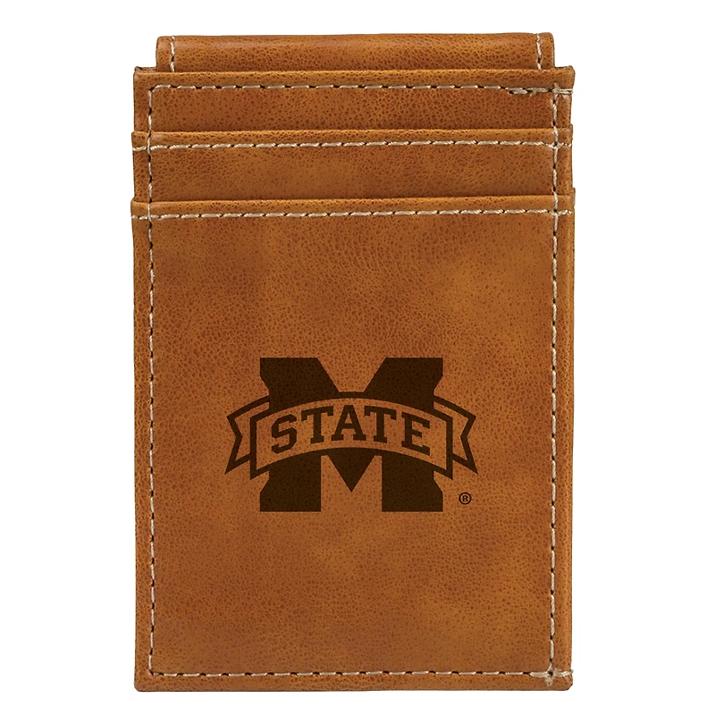 Brown Mississippi State Bulldogs Front Pocket Wallet