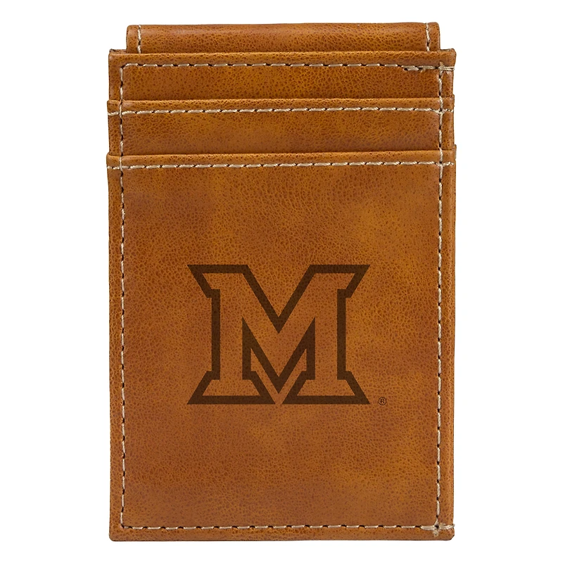 Brown Miami University RedHawks Front Pocket Wallet