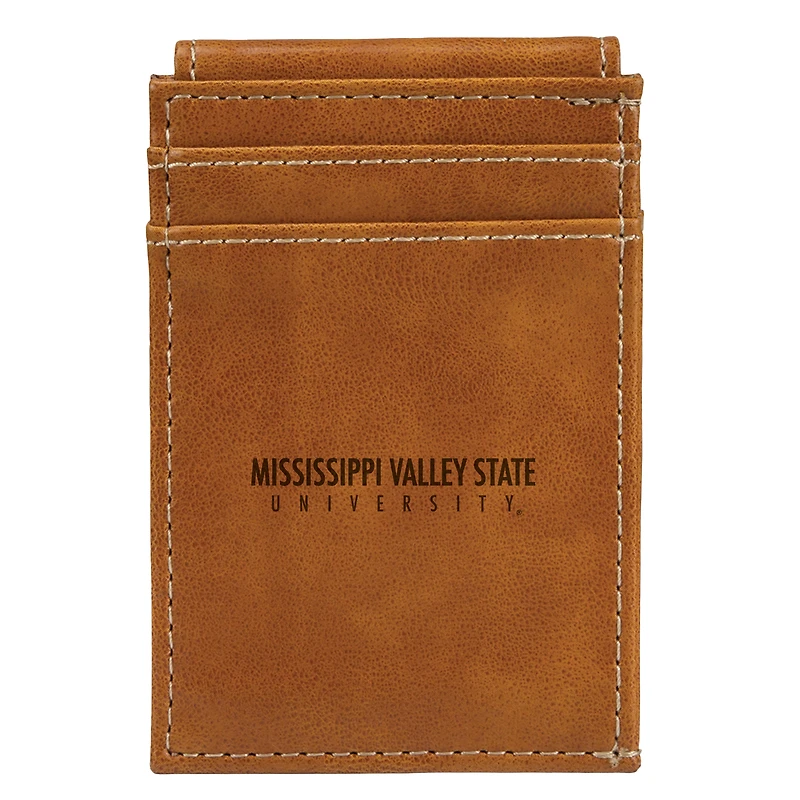 Brown Mississippi Valley State Delta Devils Front Pocket Wallet