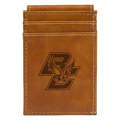 Brown Boston College Eagles Front Pocket Wallet