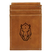 Brown Arkansas Razorbacks Front Pocket Wallet