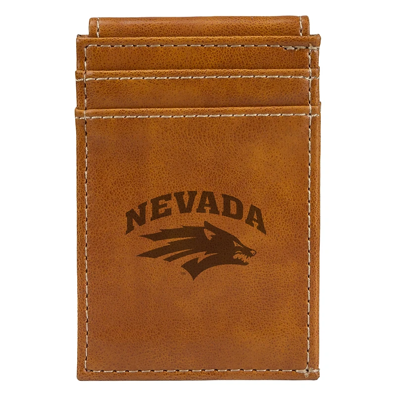 Brown Nevada Wolf Pack Front Pocket Wallet