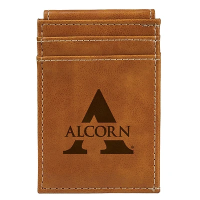 Brown Alcorn State Braves Front Pocket Wallet
