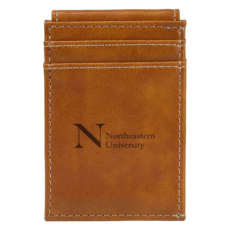 Brown Northeastern Huskies Front Pocket Wallet