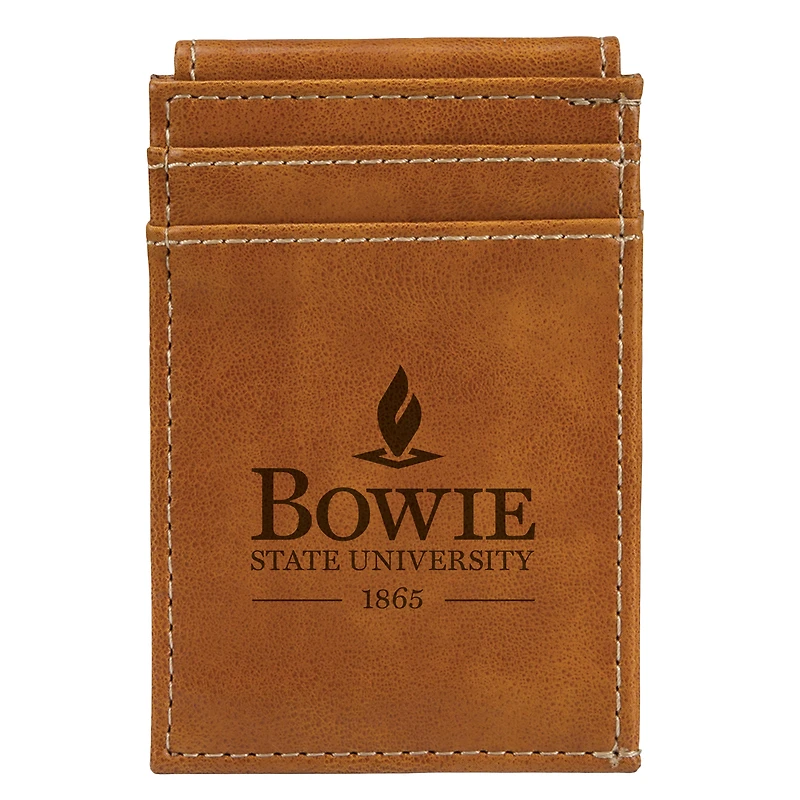 Brown Bowie State Bulldogs Front Pocket Wallet