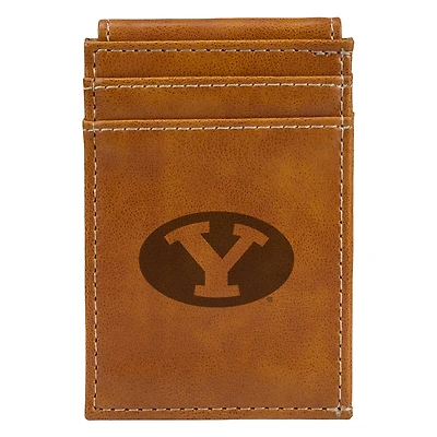 Brown BYU Cougars Front Pocket Wallet
