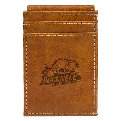 Brown Bucknell Bison Front Pocket Wallet