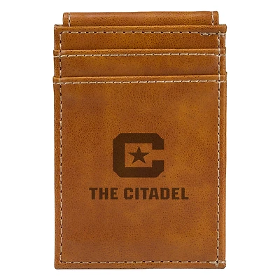 Brown Citadel Bulldogs Front Pocket Wallet