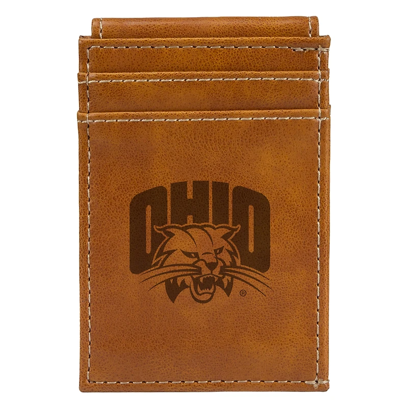 Brown Ohio Bobcats Front Pocket Wallet