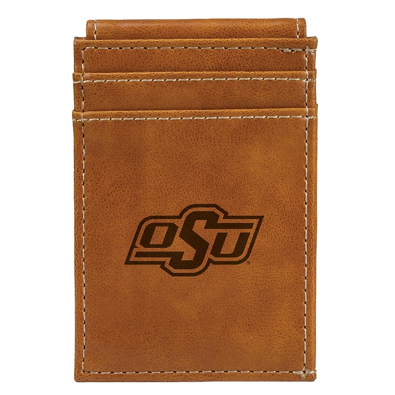 Brown Oklahoma State Cowboys Front Pocket Wallet