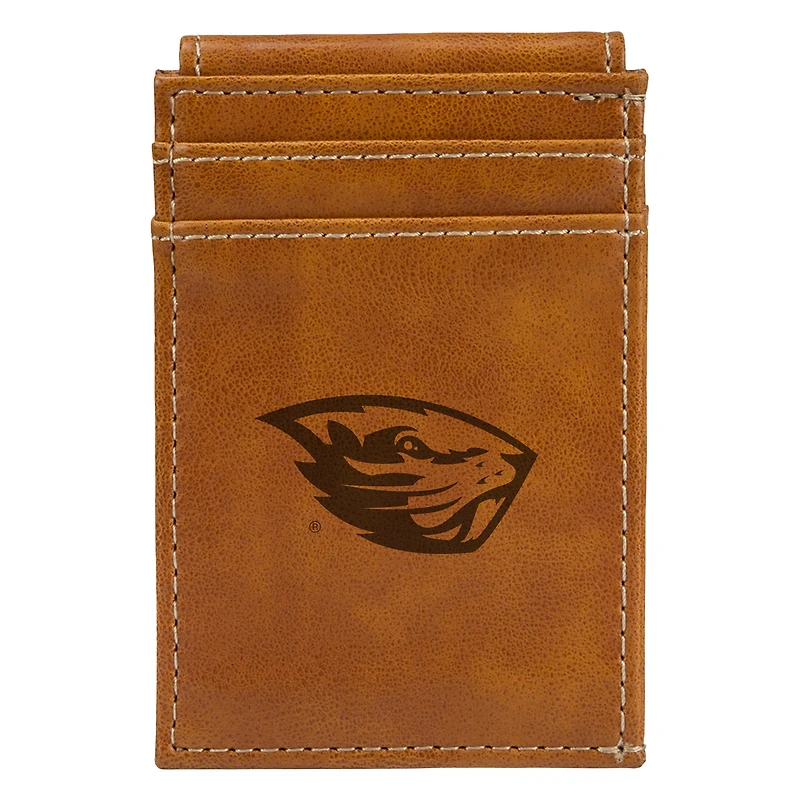Brown Oregon State Beavers Front Pocket Wallet