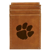 Brown Clemson Tigers Front Pocket Wallet