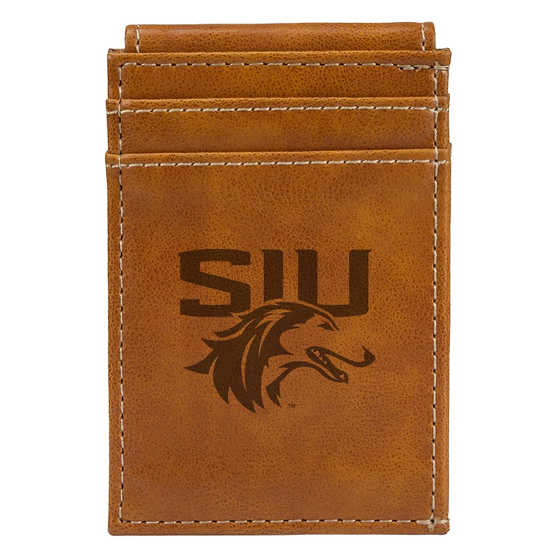 Brown Southern Illinois Salukis Front Pocket Wallet